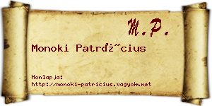 Monoki Patrícius névjegykártya